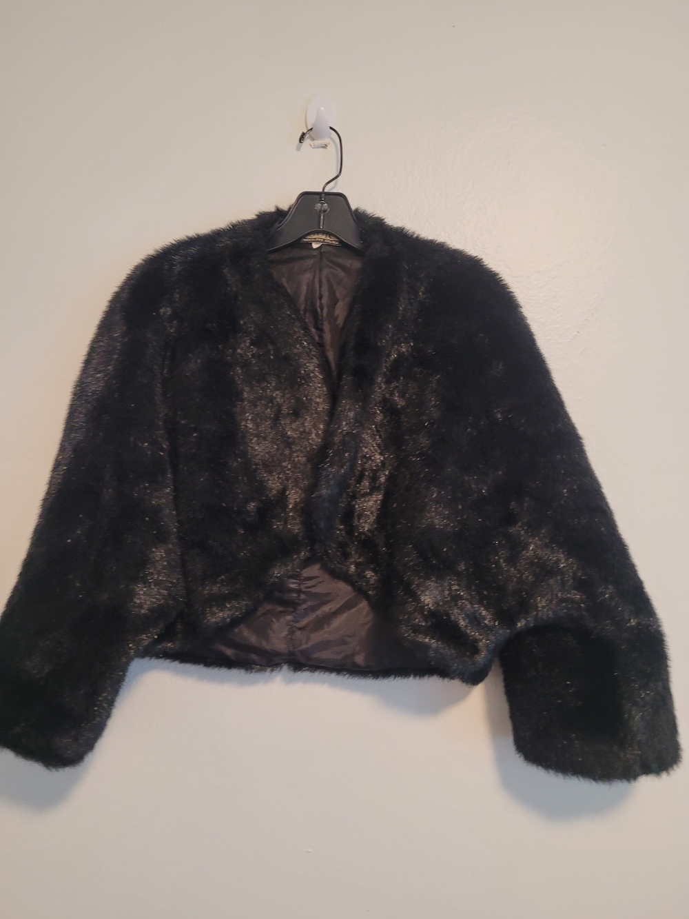 Randolph Duke Black Faux Fur Cropped Jacket